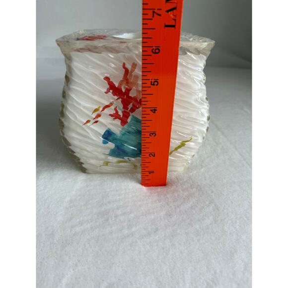 Vintage Acrylic Rainbow Fish Tropical White Square Tissue Box Cover Coastal - Picture 8 of 8